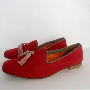 Bettye Muller Red Loafers with Tassels
